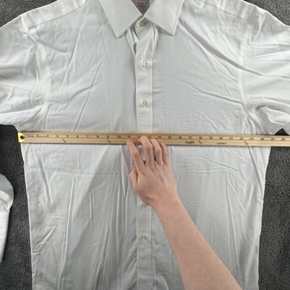 Brooks Brothers White Long Sleeve Button Up Shirt Cotton 17 34 Regular Non Iron - Picture 5 of 12